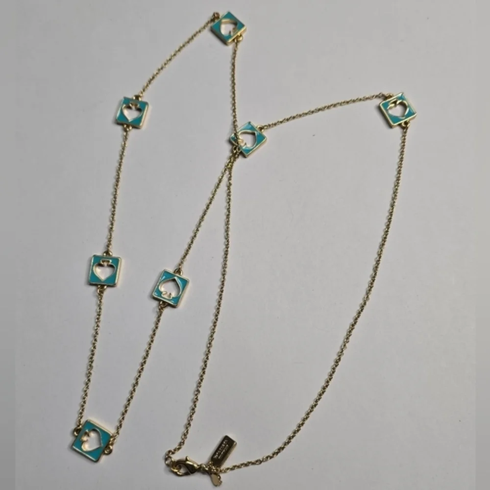 Kate Spade New York Gold Tone‎ Necklace with Spade Heart Club Diamond